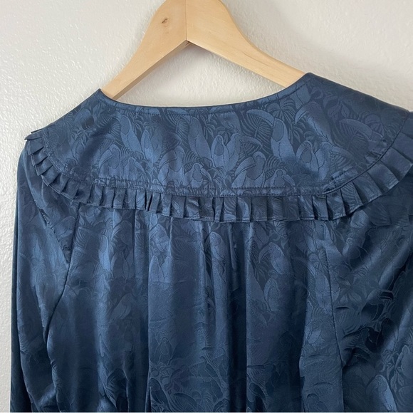 Marc by Marc Jacobs Silk Blouse Normandy Blue Button Front Size 2 - Picture 6 of 8